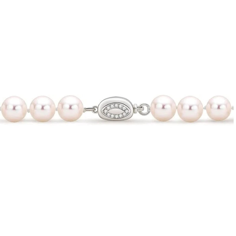 Pearl Strand Necklace Freshwater Cultured White Pearl Bead Choker Long Necklaces