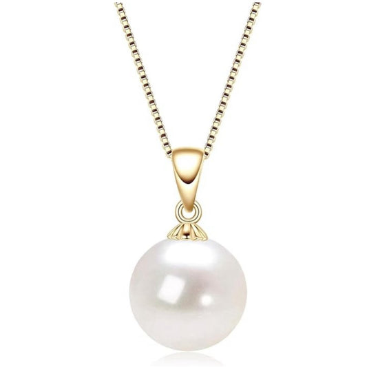 Simple Pearl Necklace Sterling Silver Freshwater Cultured Single Pearl Pendant Necklaces