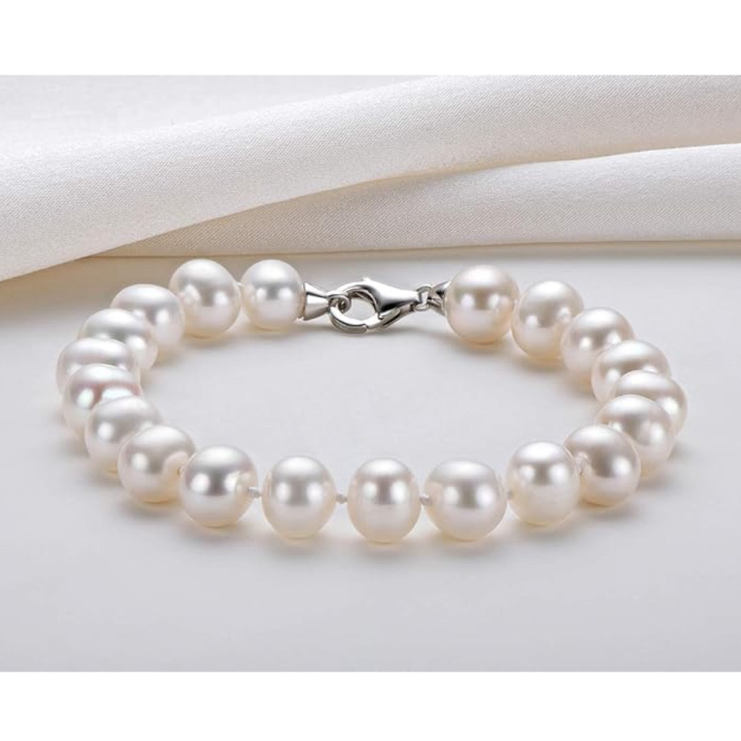 Freshwater Cultured Pearl Bracelet White Pearl All Shape Clasp Strand Bracelets