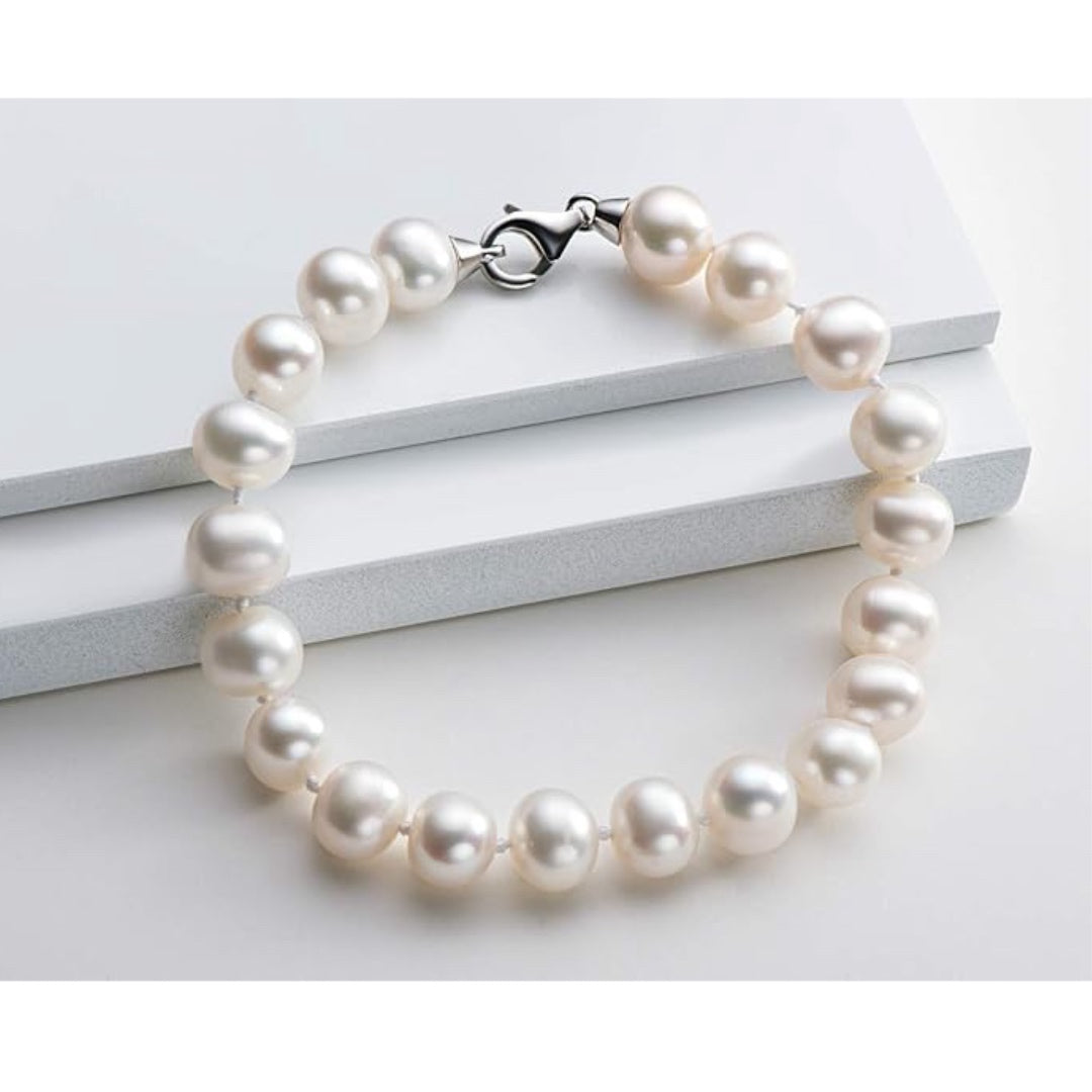 Freshwater Cultured Pearl Bracelet White Pearl All Shape Clasp Strand Bracelets