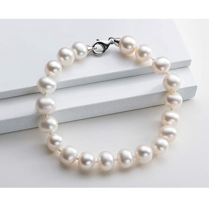 Freshwater Cultured Pearl Bracelet White Pearl All Shape Clasp Strand Bracelets