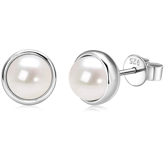 Pearl Earrings 18K Gold Plated Handpicked Freshwater Cultured Pearls Stud Hypoallergenic
