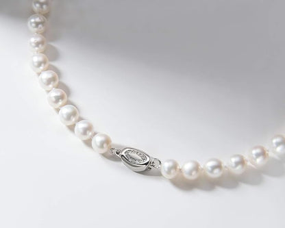 Pearl Strand Necklace Freshwater Cultured White Pearl Bead Choker Long Necklaces