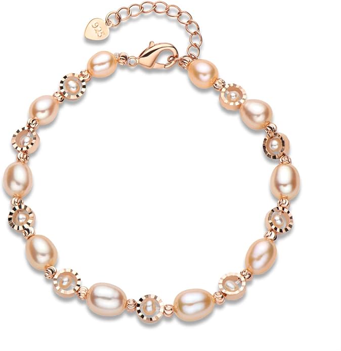 Pearl Bracelets 14K Gold Plated Adjustable Freshwater Pearl Bracelet Jewelry Gifts