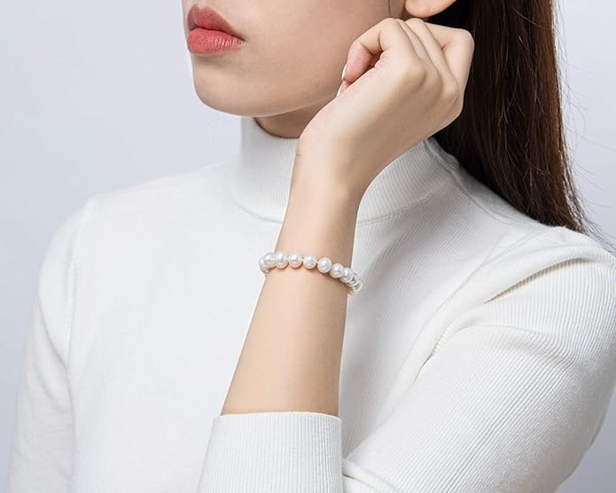 Freshwater Cultured Pearl Bracelet White Pearl All Shape Clasp Strand Bracelets