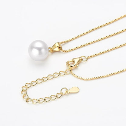 Simple Pearl Necklace Sterling Silver Freshwater Cultured Single Pearl Pendant Necklaces