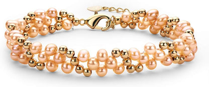 Pearl Bracelets 14K Gold Plated Adjustable Freshwater Pearl Bracelet Jewelry Gifts