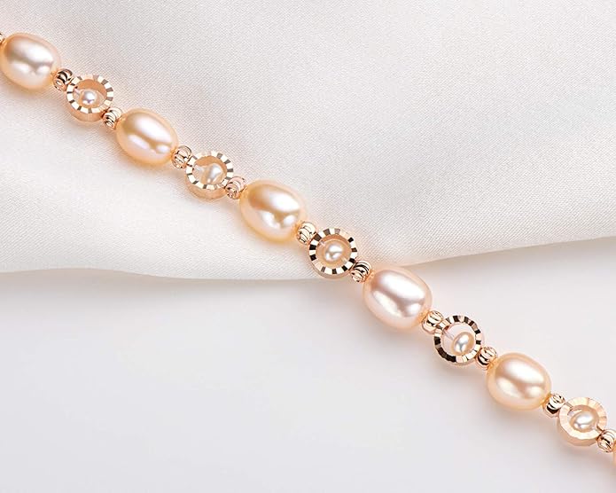 Pearl Bracelets 14K Gold Plated Adjustable Freshwater Pearl Bracelet Jewelry Gifts