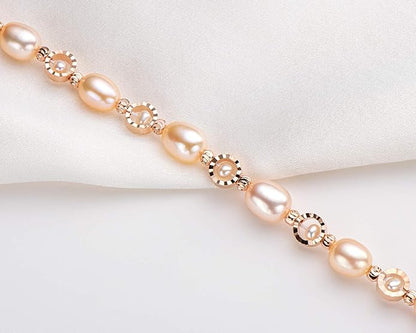 Pearl Bracelets 14K Gold Plated Adjustable Freshwater Pearl Bracelet Jewelry Gifts