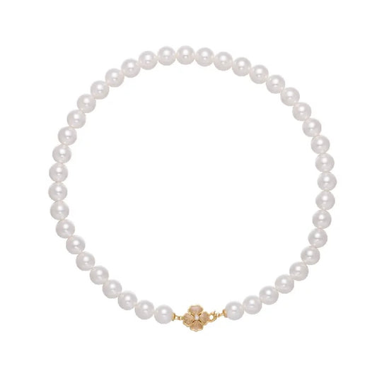 Trendy Pearl Necklace for Women – Dainty Gold Plated Chain with Simulated Pearls for Layered Look