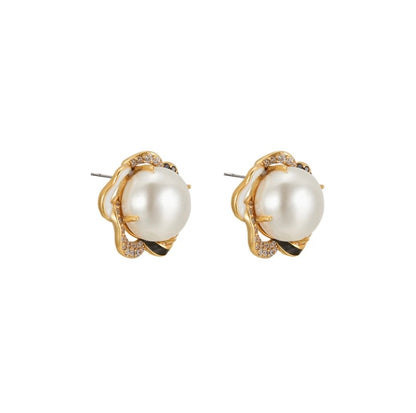 Trendy Pearl Earrings for Women – Gold Plated Statement Drop Earrings with Simulated Pearls