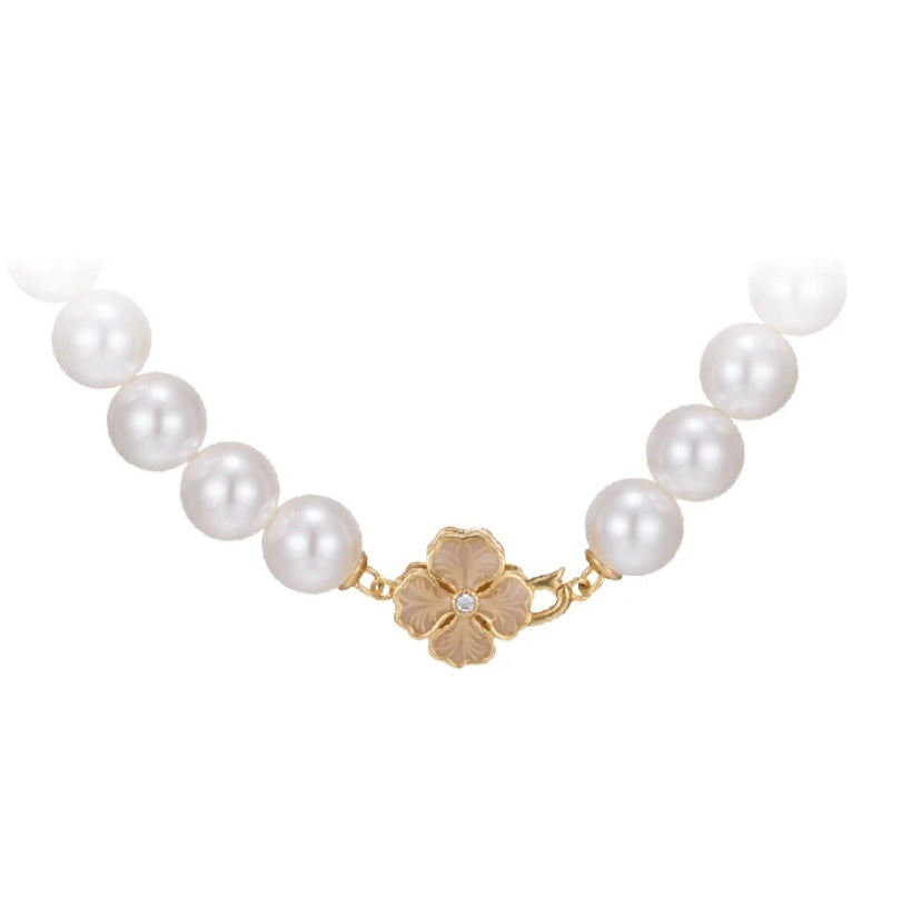 Trendy Pearl Necklace for Women – Dainty Gold Plated Chain with Simulated Pearls for Layered Look