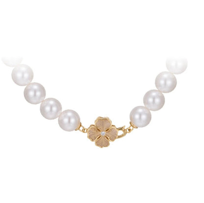 Trendy Pearl Necklace for Women – Dainty Gold Plated Chain with Simulated Pearls for Layered Look