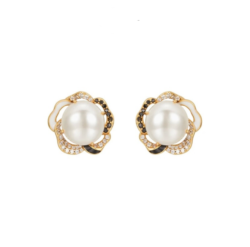 Trendy Pearl Earrings for Women – Gold Plated Statement Drop Earrings with Simulated Pearls
