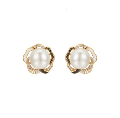 Trendy Pearl Earrings for Women – Gold Plated Statement Drop Earrings with Simulated Pearls