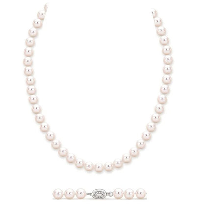 Pearl Strand Necklace Freshwater Cultured White Pearl Bead Choker Long Necklaces
