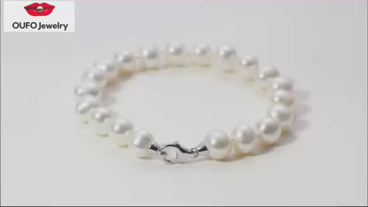 Freshwater Cultured Pearl Bracelet White Pearl All Shape Clasp Strand Bracelets